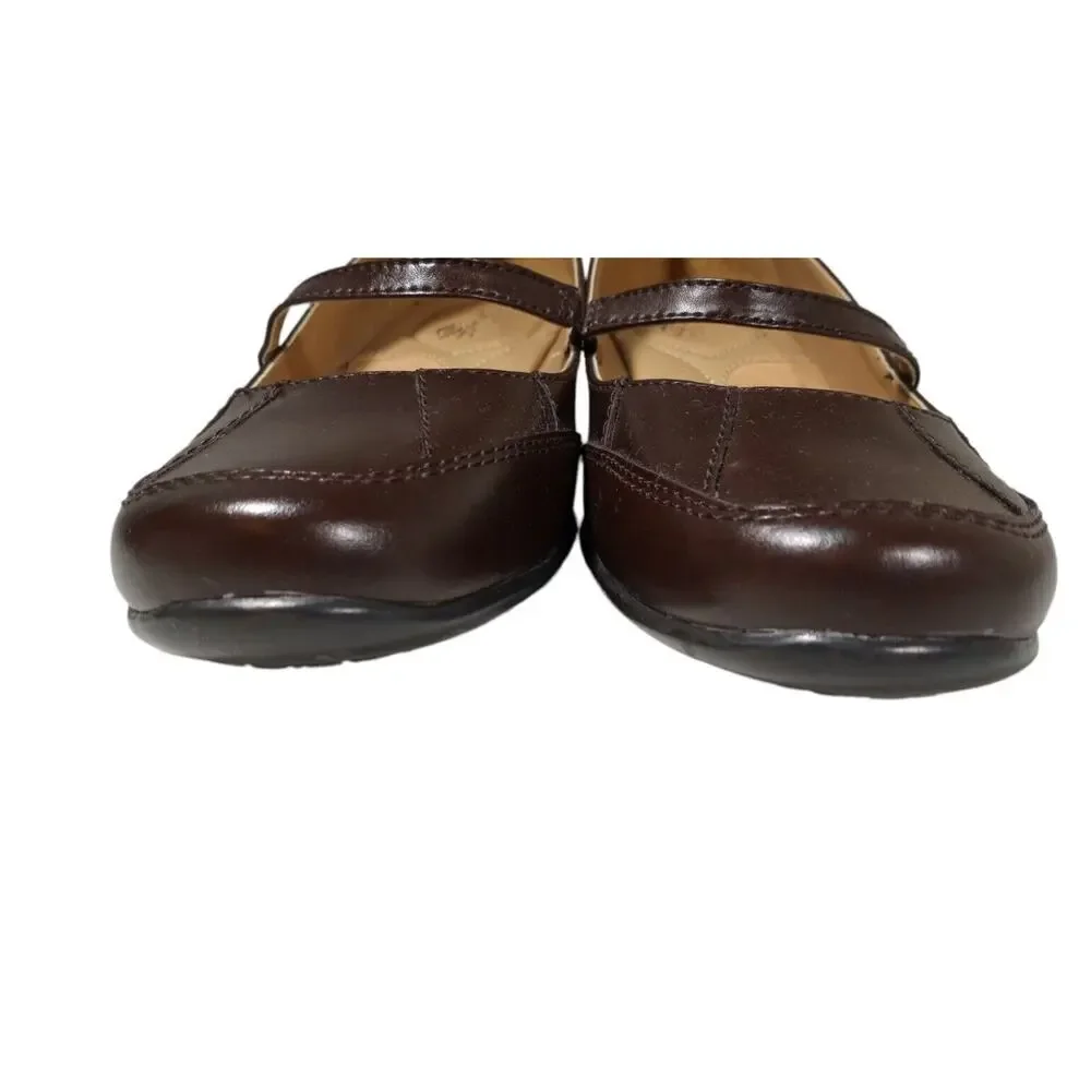Strictly‎ Comfort Women's Size 10M Brown Leather Wedge Heel Closed Toe Shoes